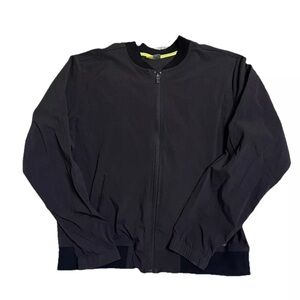 Eddie Bauer Jacket Womens L Black Travex Voyager Bomber Stretch Lightweight